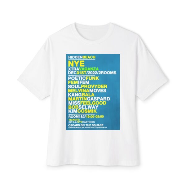 HiddenBeach NYE 2022 Tee – Oscars On The Square, St Leonards‑on‑Sea